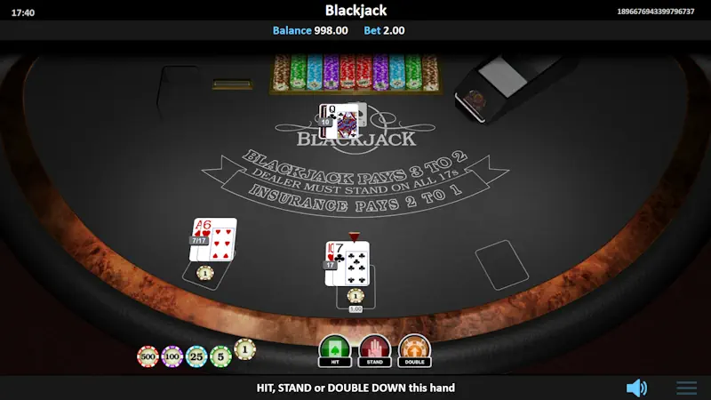 Live Blackjack Gameplay Screenshot